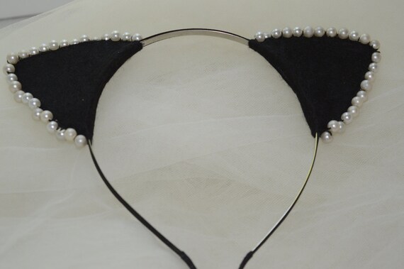 Oreilles Serre Tete Halloween Bebe Bandeau Noir Chat Oreilles Etsy