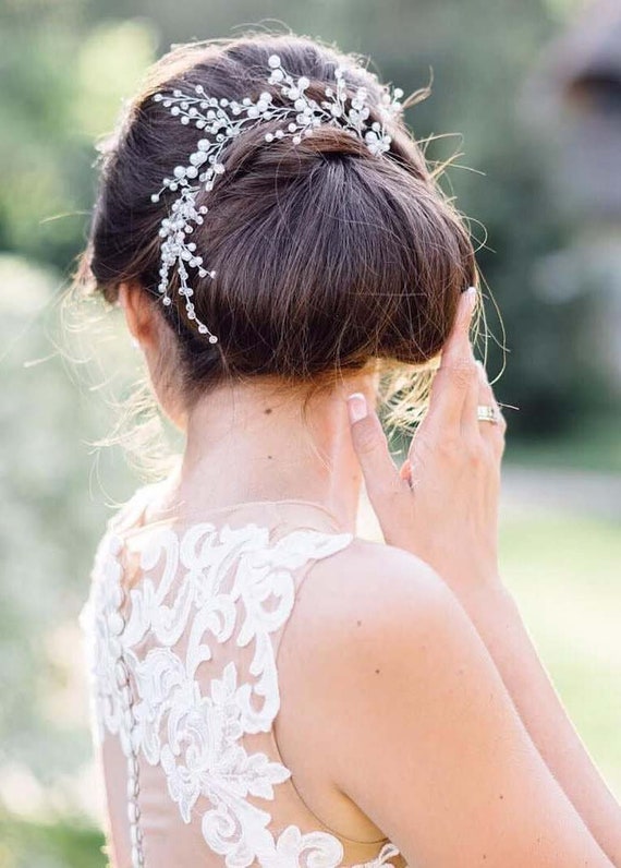 Pearl Bridal Headpiece Wedding Hair Vine Bridal Headband Etsy