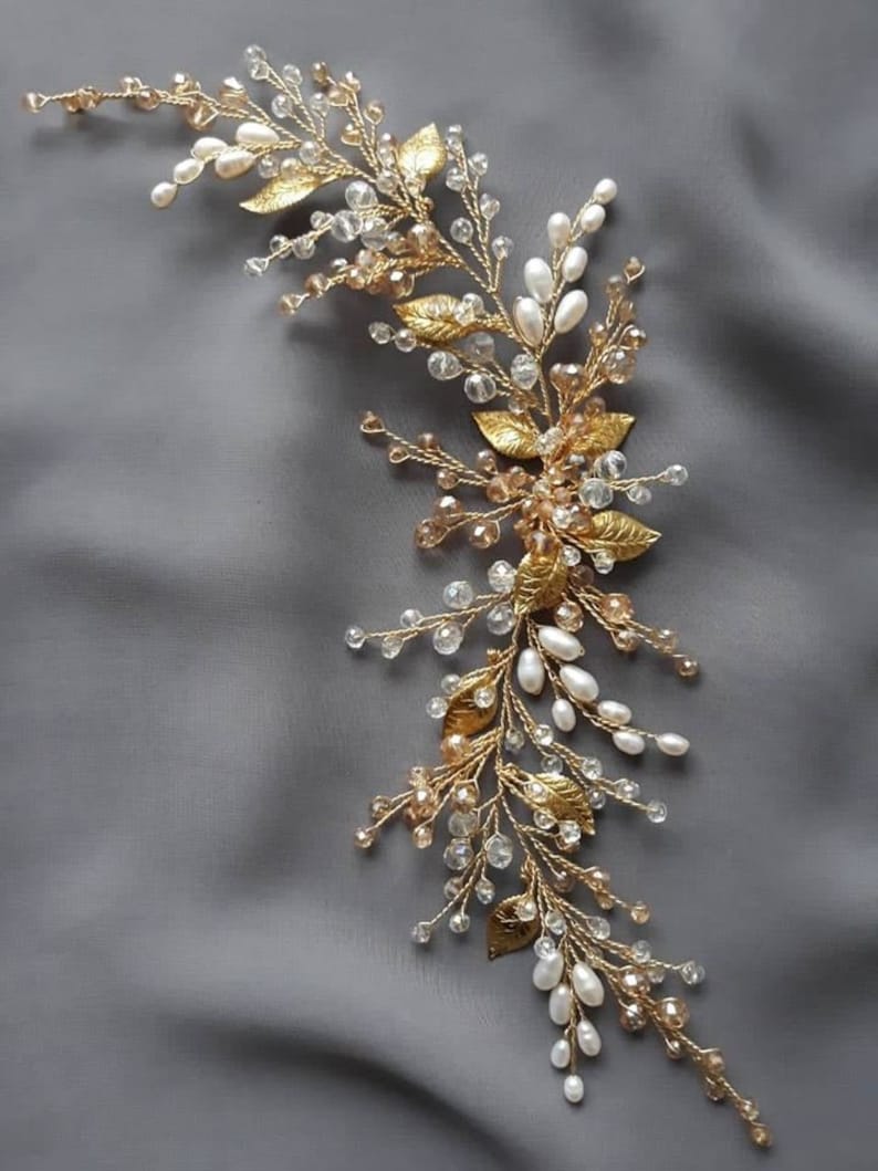 Floral Bridal Hair Comb Flower Side Comb Pearl Hair Comb Etsy
