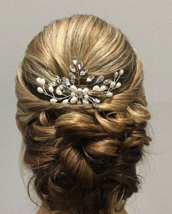 Silver Crystal Hair Pins Bridal Hair Pins Wedding Hair Etsy