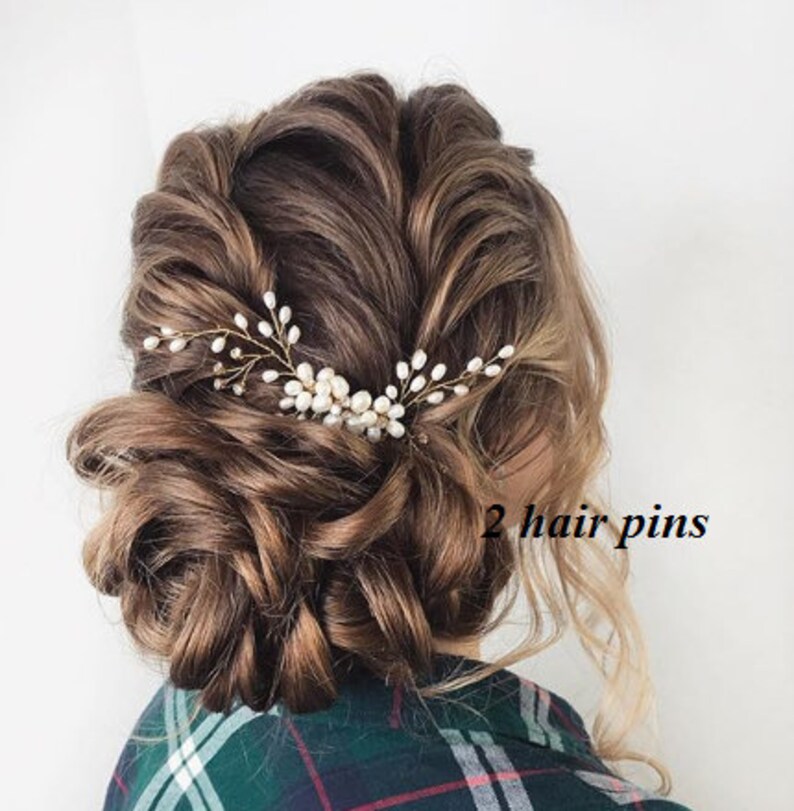 Wedding Hair Pins Rose Gold Bridal Hairpiece Wedding Hair Etsy