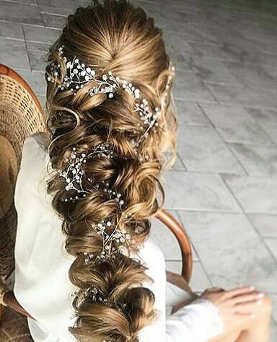 Crystal and Pearl Hair Vine Babys Breath Hair Piece Wedding - Etsy Crystal and Pearl Hair Vine Babys Breath Hair Piece Wedding - Etsy