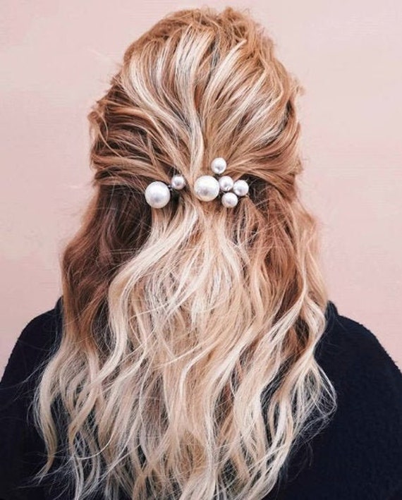 Ivory pearl cheap hair pins