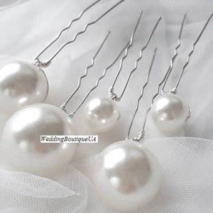 Set of 5 Pearl Hair Pins, Made to Order, Pearl beads, Wedding Hair Grips, Bridal Hair Pins image 10