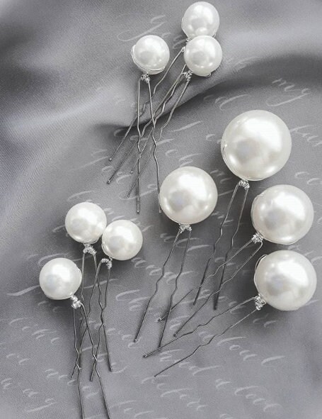 18 Pieces Wedding Pearl Hair Pins Bridal Hair Pins Pearl Hair Accessories,  Pearl Bobby Pins for Hair Pearl Rhinestone Hair Pins for Styling U Pearl