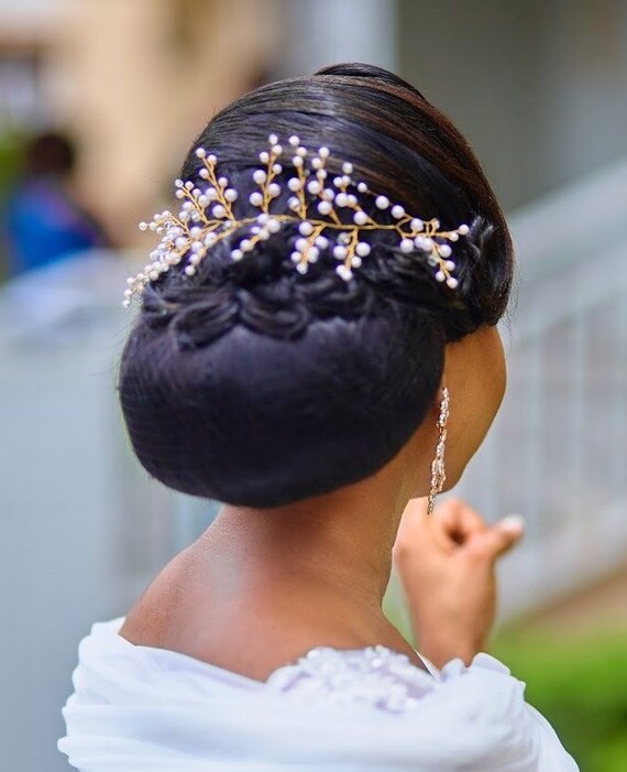 Bridal Headpiece Wedding Pearl Veil Pearl Hair Combs Etsy