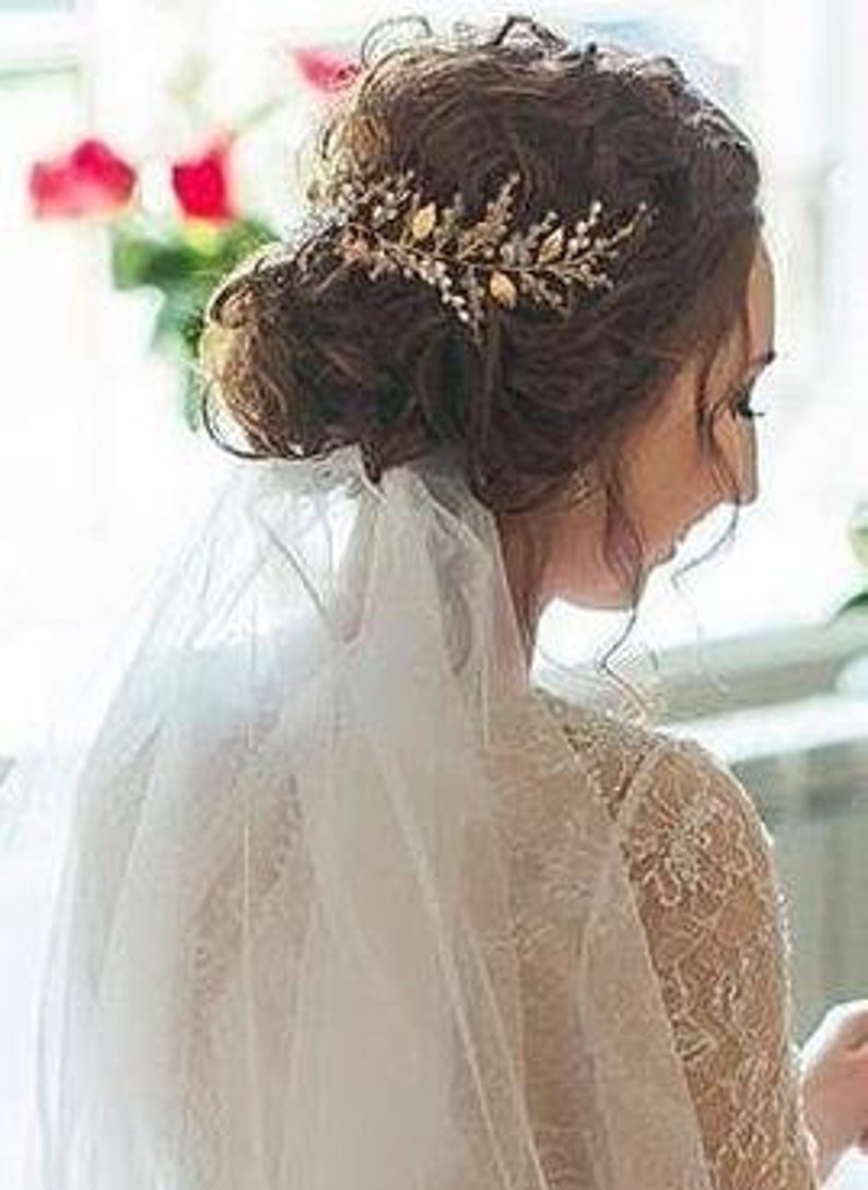 Floral Bridal Hair Comb Flower Side Comb Pearl Hair Comb Etsy