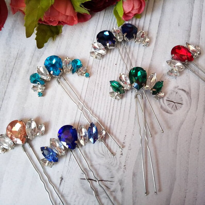 Bridal Emerald Hair Clip Bridemaid Comb Emerald Emerald Etsy