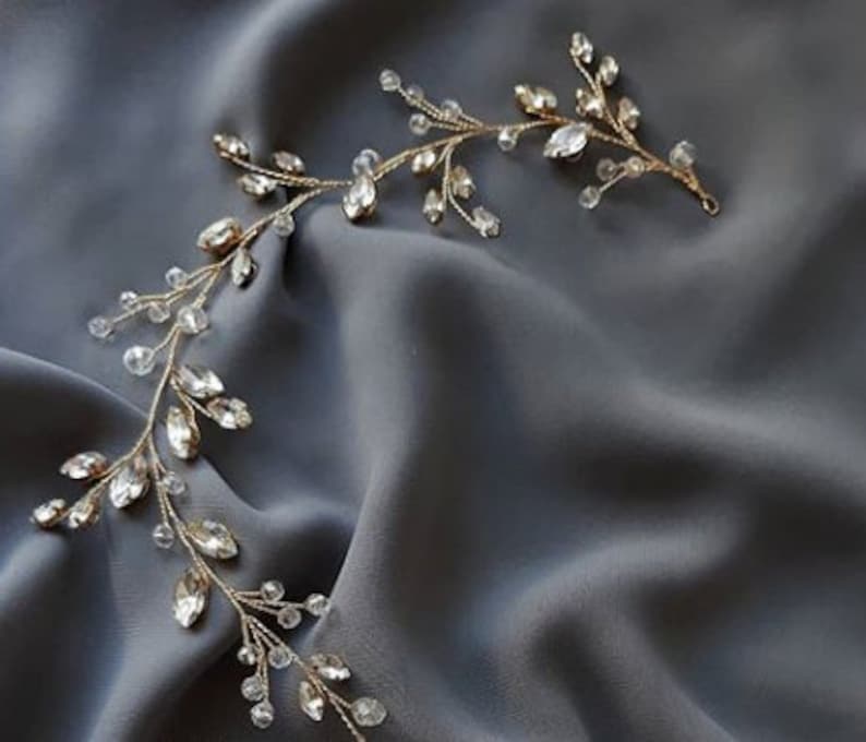 Crystal wedding hair vine bridal hair vine wedding Etsy