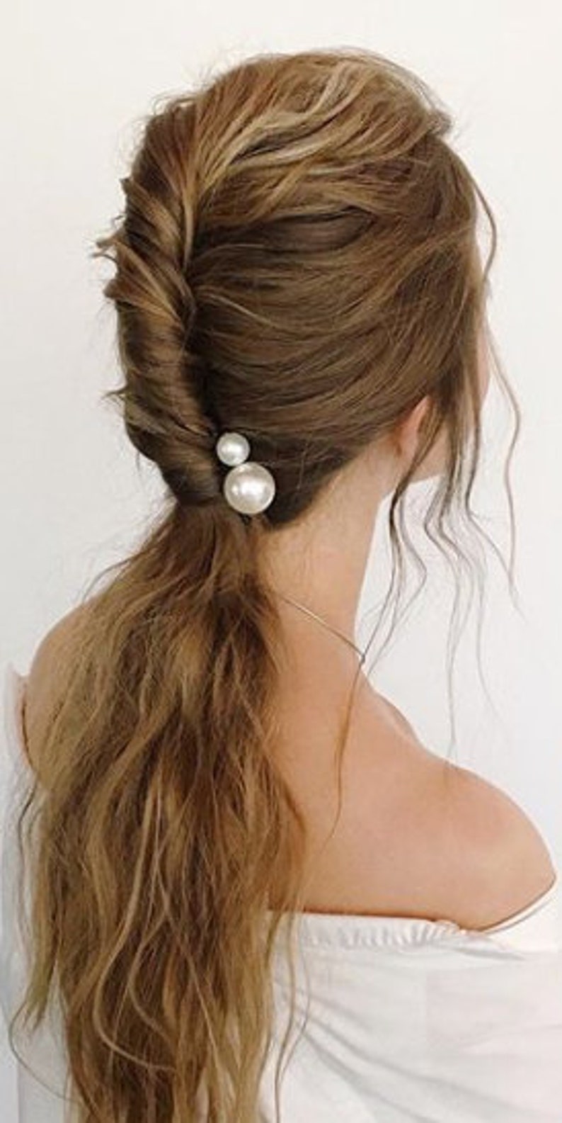 Set of 5 Pearl Hair Pins, Made to Order, Pearl beads, Wedding Hair Grips, Bridal Hair Pins image 9