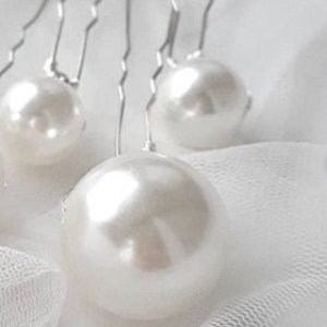 Set of 5 Pearl Hair Pins, Made to Order, Pearl beads, Wedding Hair Grips, Bridal Hair Pins image 7