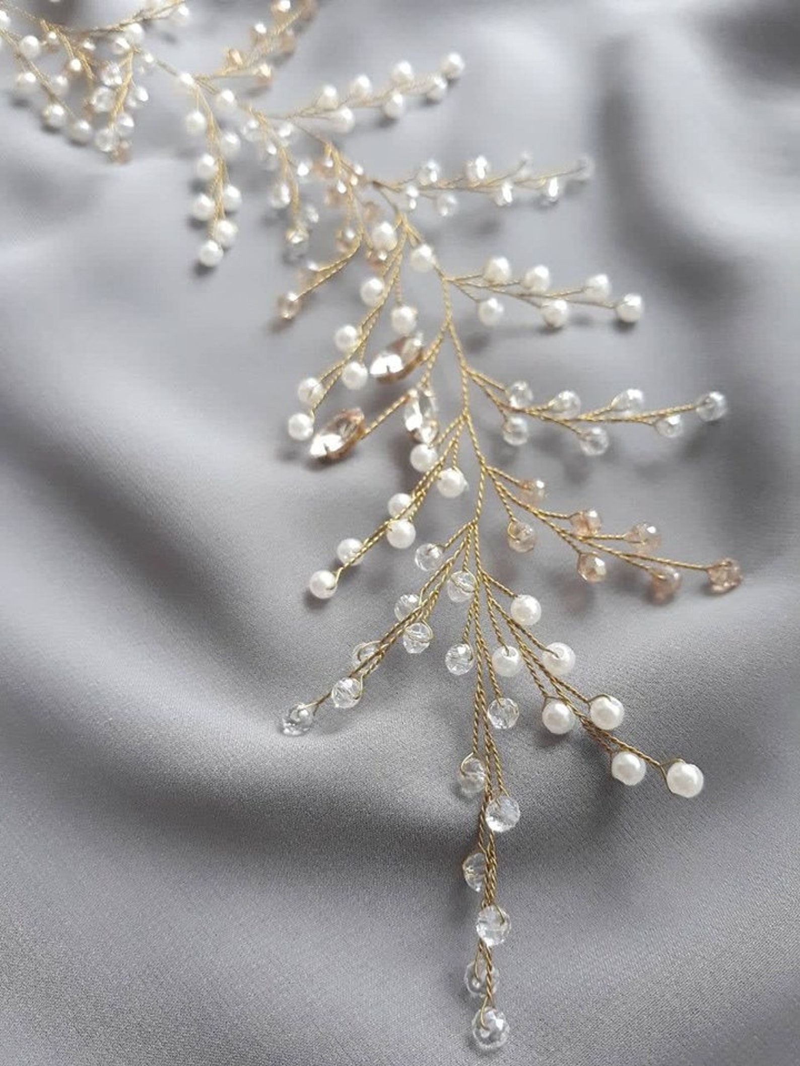 Bridal Hair Vine Wedding Hairpiece Vine Hair Piece Gold Etsy