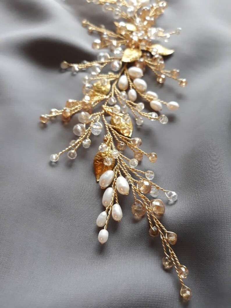 Floral Bridal Hair Comb Flower Side Comb Pearl Hair Comb Etsy