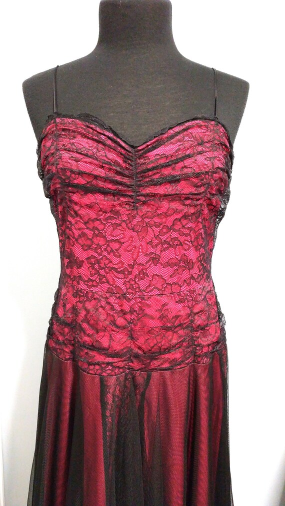 Vintage Crimson and Black Betsey Johnson Dress