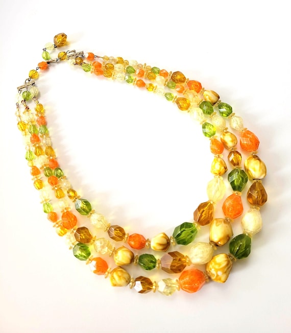 Tropical Punch Orange, Green, Yellow Vintage Neck… - image 1