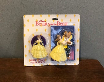 1990’s Happiness Express Club Beauty and the Beast Switchplate and Nite Light Set- Vintage Beauty and the Beast Lighting Set