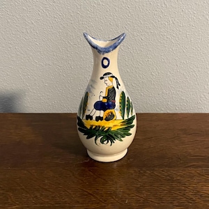 Desvres France Pottery Bud Vase- Vintage French Pottery Vase