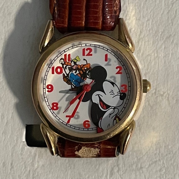 1990 s Disney Time Works Mickey Mouse and Goofy Watch Vintage