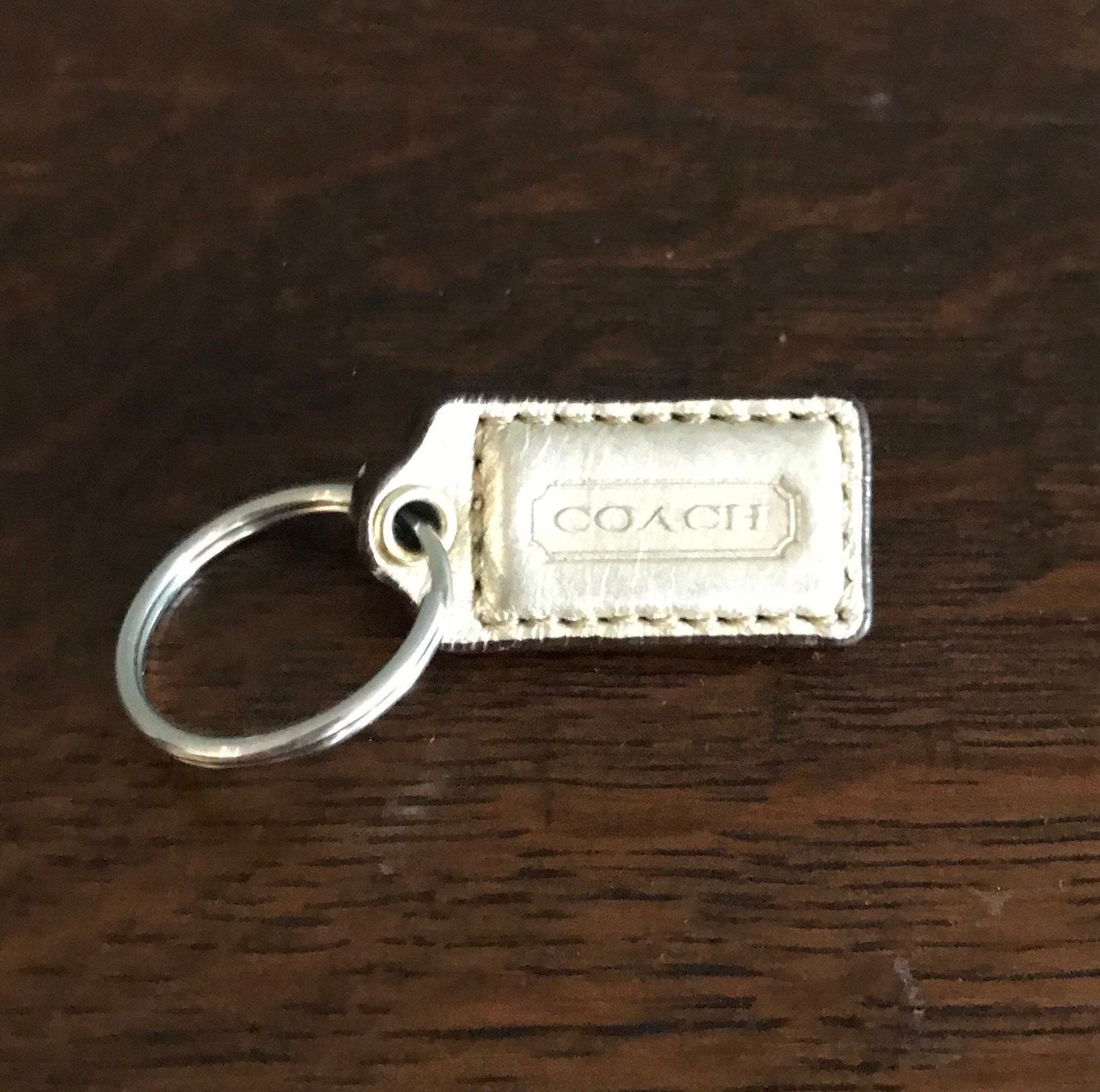 Vintage COACH Leather Keychain Small Gold Toned Leather Coach Etsy