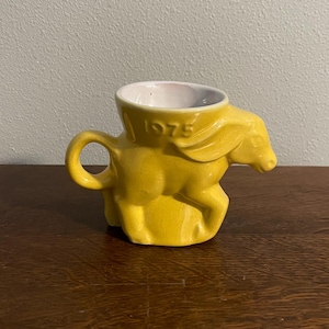 1975 Frankoma Pottery Democrats Mug- Vintage Frankoma Pottery Yellow Donkey Mug