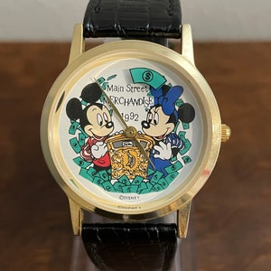 1992 Disney Main Street Merchandise Watch- Vintage Mickey and Minnie Mouse Disney Cast Member Watch