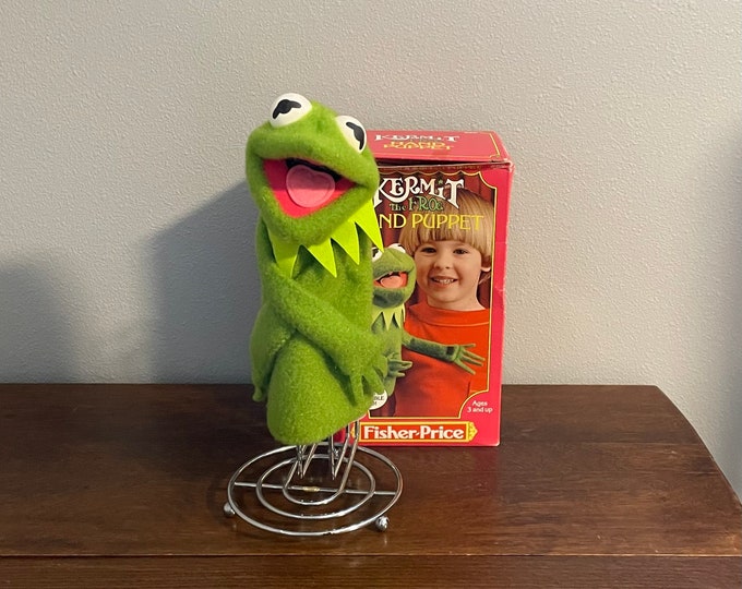 1978 Fisher Price Kermit the Frog Muppet Hand Puppet Vintage Kermit