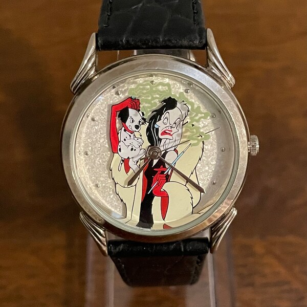 1990's Limited Edition Disney Villains Cruella De Vil Watch- Vintage Disney 101 Dalmatians Cruella Watch