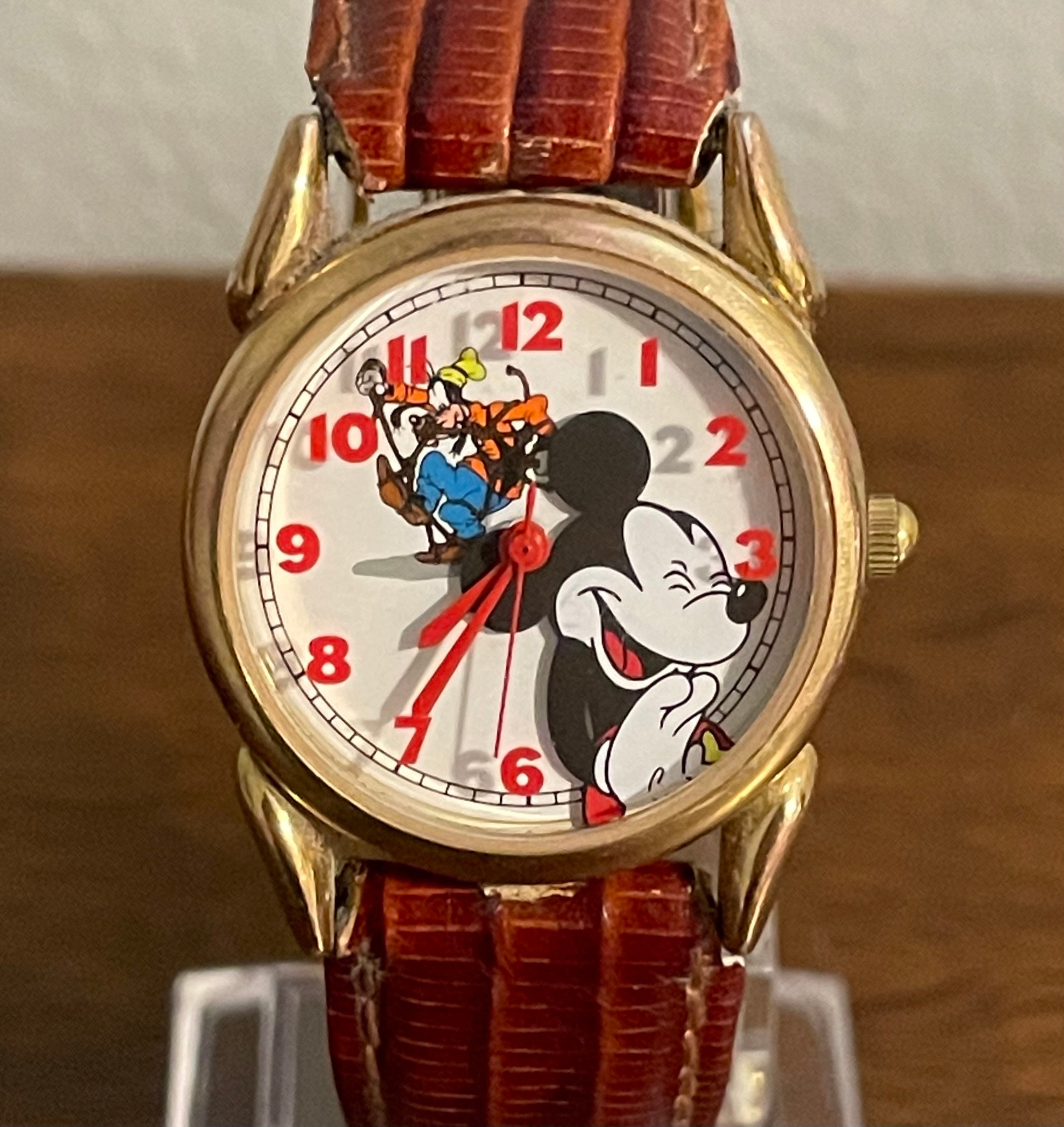 1990's Disney Time Works Mickey Mouse and Goofy Watch- Vintage