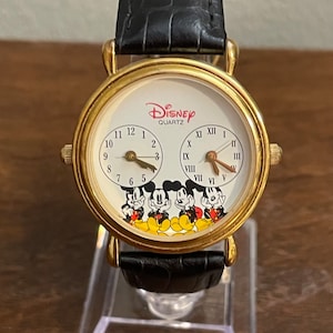 Disney Time Works Mickey Mouse Multi Dial Watch- Vintage Mickey Mouse Dual Time Watch