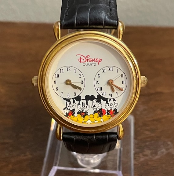 Disney Time Works Mickey Mouse Multi Zifferblatt Uhr Vintage Mickey Mouse Dual Time Uhr Etsy