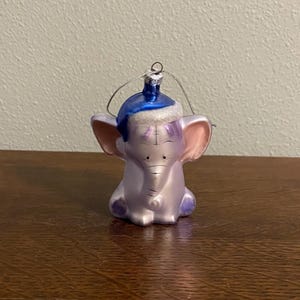 Disney Heffalump Blown Glass Ornament- Vintage Glass Disney Winnie-the-Pooh Heffalump Christmas Ornament