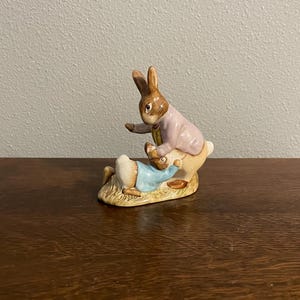Mr. Benjamin Bunny and Peter Rabbit- Beatrix Potter Figurine- Beswick, England, Copyright 1975