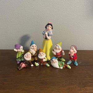 1960’s Disney Snow White and the Seven Dwarfs Figurines- Complete Disney Japan Snow White and the Seven Dwarfs Figurine Set
