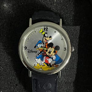 2004 SII Marketing Disney Friends for 70 Years Watch- Vintage Disney Mickey Mouse, Donald Duck, and Goofy 70 Years Watch