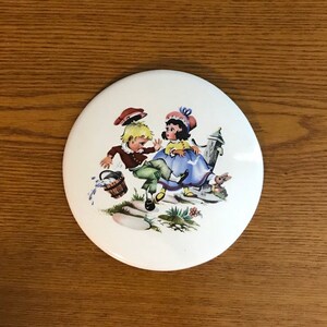 Vintage Ceramic Jack and Jill Wall Decoration- Mid Century Nursery Rhyme Wall Hanging