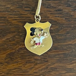 1960’s Disney Mickey Mouse Keychain- Vintage Mickey Mouse Metal and Enamel Keychain