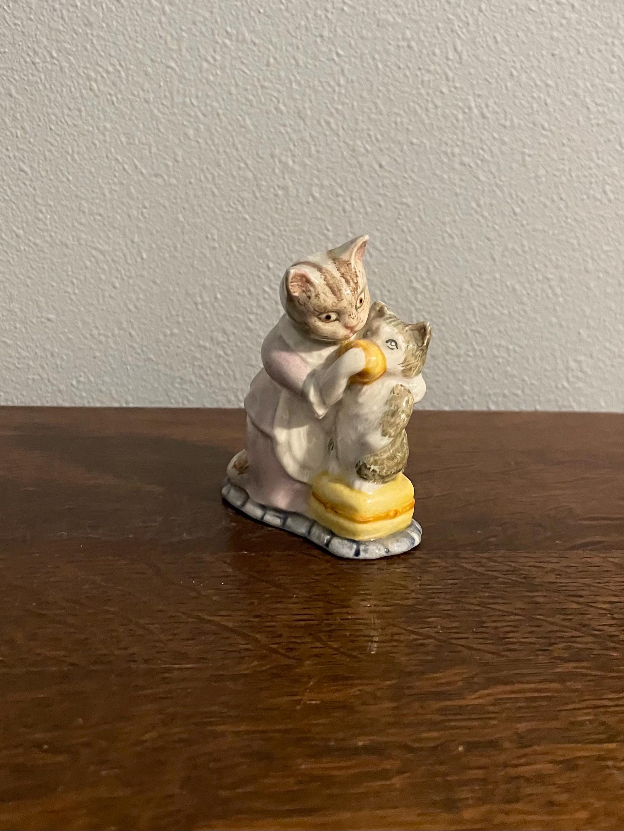 The 英国 ROYAL ALBERT こねこのミス モペット 1989年 猫 陶器製 