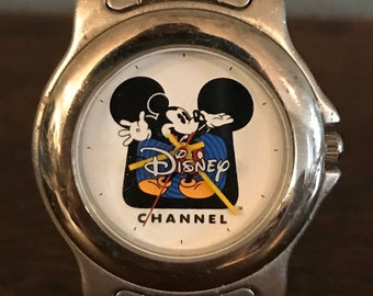 1990’s Disney Channel Mickey Mouse Watch- Vintage Unisex Disney Mickey Mouse Wristwatch