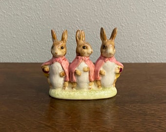 Flopsy, Mopsy and Cottontail- Beatrix Potter Figurine- Beswick, England- Copyright 1954
