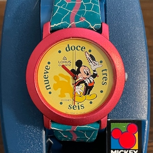 Lorus Spanish Mickey Mouse Watch- Vintage Disney Mickey Mouse Spanish Watch