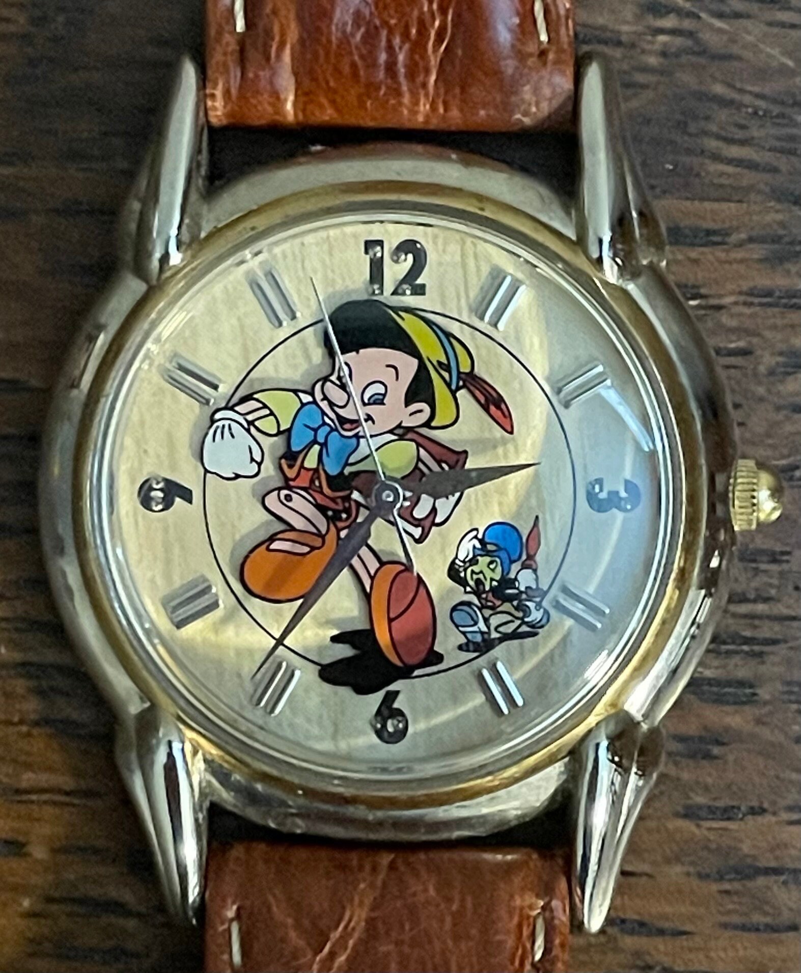 Vintage Pinocchio Character Watch Swiss Movement Brown Band Pinocchio Watch - Etsy main image 4