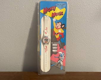 1990 Mighty Mouse Digital Watch- Vintage Mighty Mouse Watch