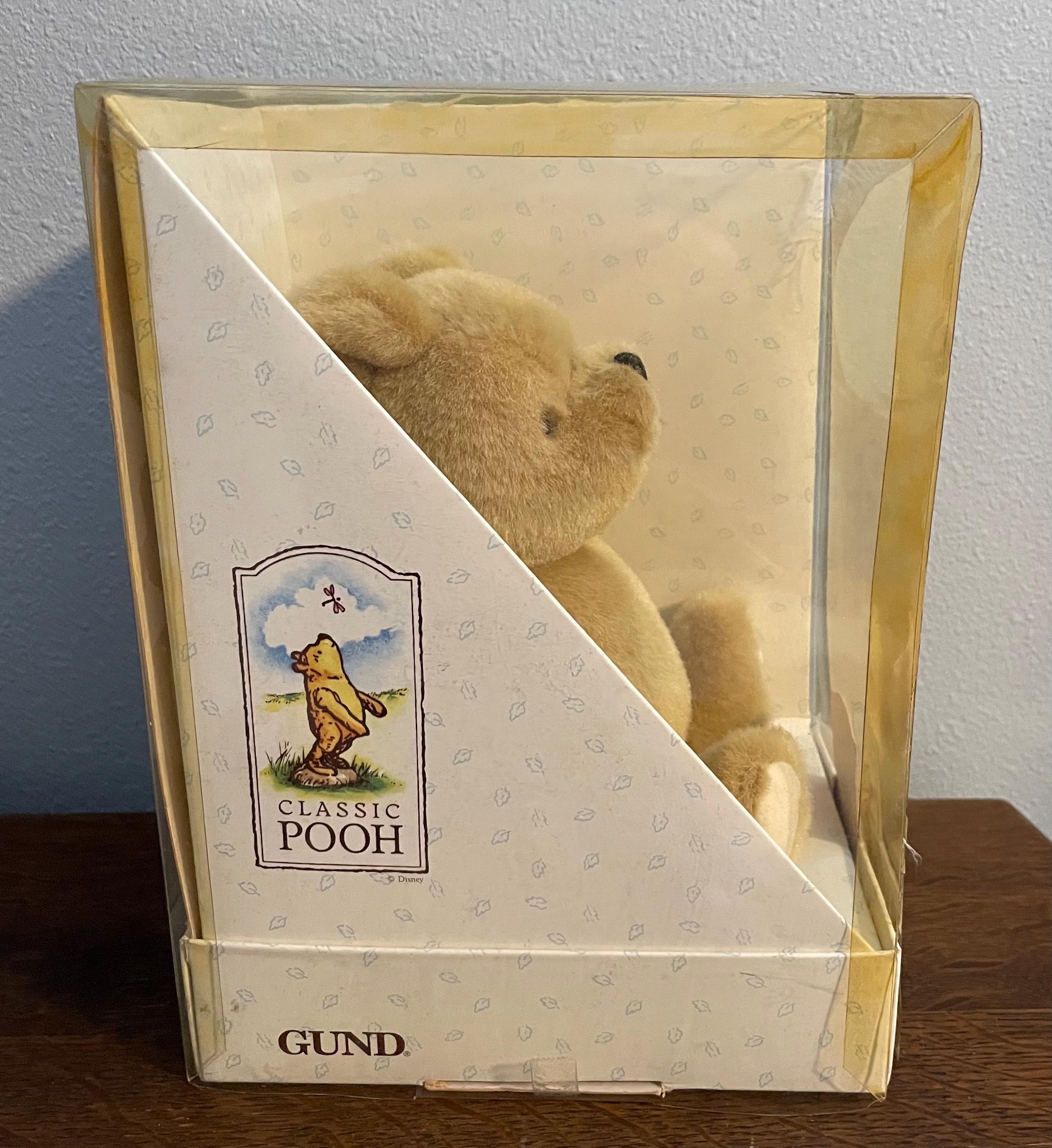 1990's Gund Classic Pooh Stuffed Toy and Book Gift Set