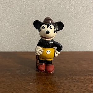 1930’s Walt Disney Mickey Mouse Figurine- Vintage Bisque Mickey Mouse Figurine