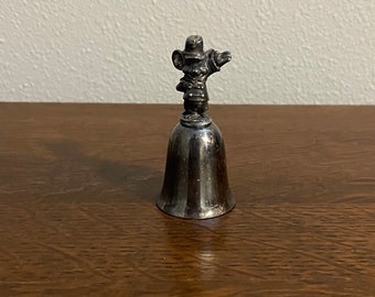 1980's New England Collectors Disney Timothy Q. Mouse Bell - Vintage Silver Plated Pewter Timothy Mouse Figurine Bell