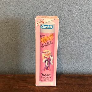 1986 Oral-B Miss Piggy Bubblegum Aroma zahnpasta- Vintage Muppets Miss Piggy Toothpaste, unbenöpft in Original Box