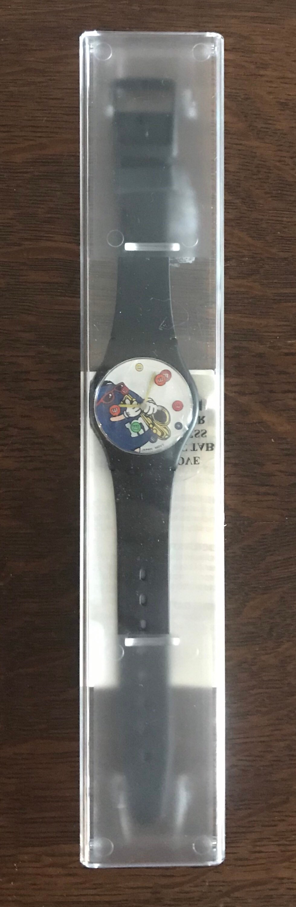 Vintage Spokescandies collectable Watch. Saxophone playing Blue M&M 1996 1996 M&M main image 4
