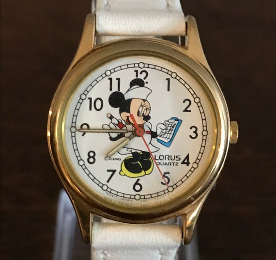 1990’s Lorus Minnie Mouse Nurse Wristwatch- Vintag