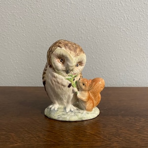 Gamle Mr. Brown - BP2a Beatrix Potter Guld Oval Figurin - Beswick, England - Felaktigt märkt som Anna Maria