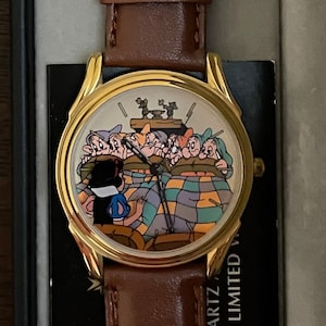 1990er Jahre Fantasma Special Edition Disney Katalog Exclusive Snow White and the Seven Dwarfs Watch- Vintage Schneewittchen Uhr